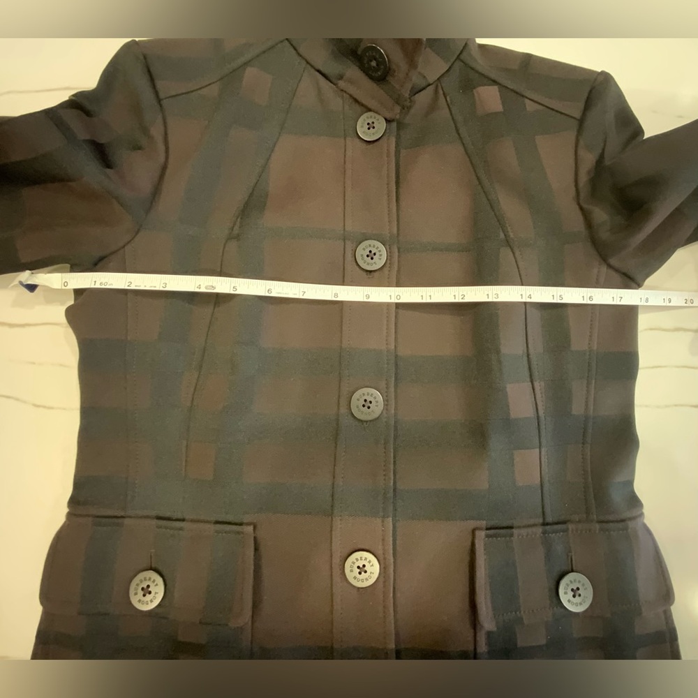 Burberry Brown and Black Plaid Tailored Blazer Jacket - Picture 4 of 16